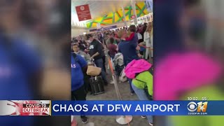 Long Lines Seen At DFW Airport As CDC Screens Arriving International Travelers