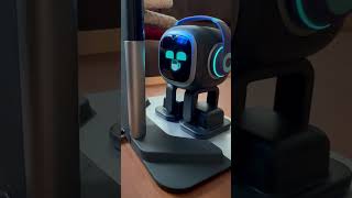 Emo Ai Robot  Hiding And Eating Sandwich Lunch Behind Home Station 