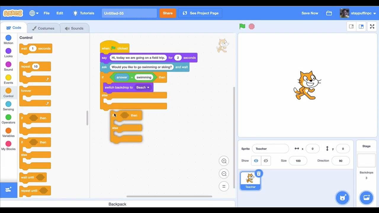 Ask conditional question repeatedly in Scratch - YouTube