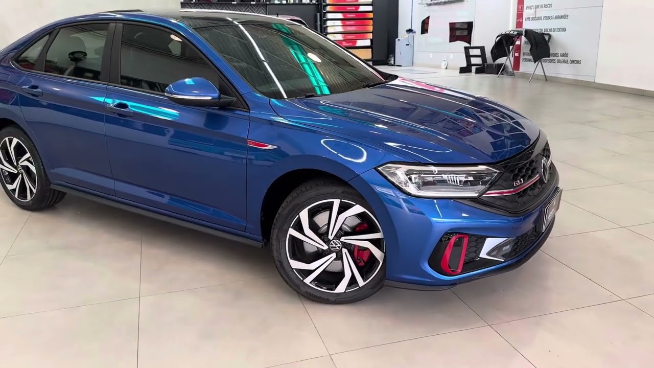 VW Jetta GLI azul - protegido com PPF + películas de cerâmica