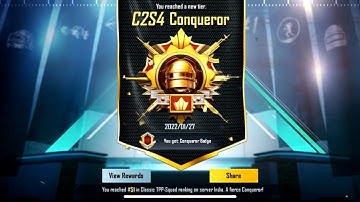 FINALLY REACH C2S4 conqueror 🔥 #sharpYTtamil#shorts #conqueror