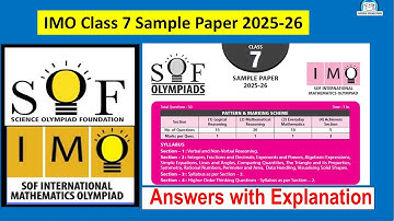 🔥 IMO Class 7 Sample Paper 2025-26 🧠 Fully Solved & Explained!