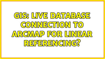 GIS: Live database connection to ArcMap for Linear Referencing?