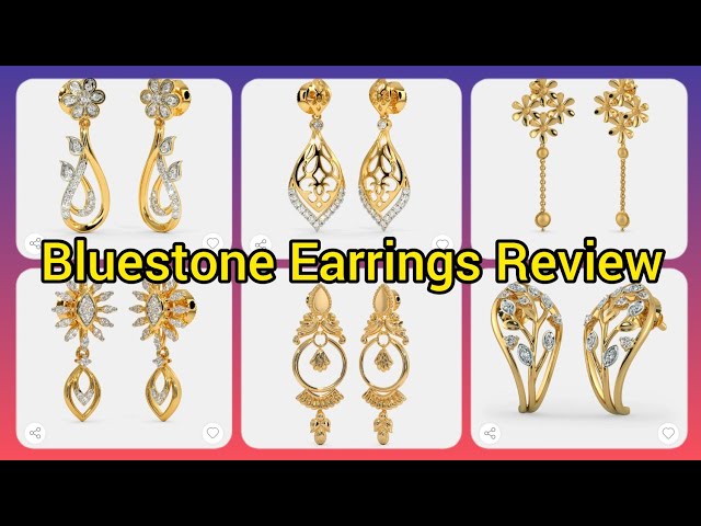 Gold Earrings designs with WEIGHT and PRICE from bluestone - YouTube
