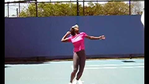 Serena Williams Serve Practice Slow Motion and Normal Speed