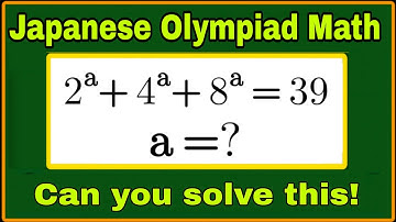 Japanese| A Tricky Algebra Equation| Math Olympiad | Can you solve this?