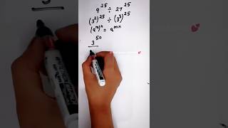 9²⁵÷27²⁵ exponential problem #maths #tricksandsolutions #mathstricks #shortsfeed #education