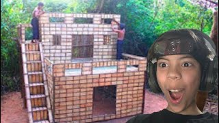 They built a villa with wood bricks in the middle of the jungle!