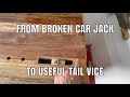 How I made a tail vice from an old car jack for my workbench.