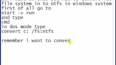 how to change FAT to NTFS file system.FLV