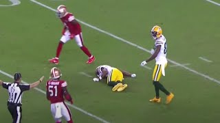 Davante Adams Knocked Out After Dirty Hit Vs. 49Ers No Flag?