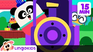 ABC TRAIN SONG 🚂 + More vehicle songs for kids | Lingokids