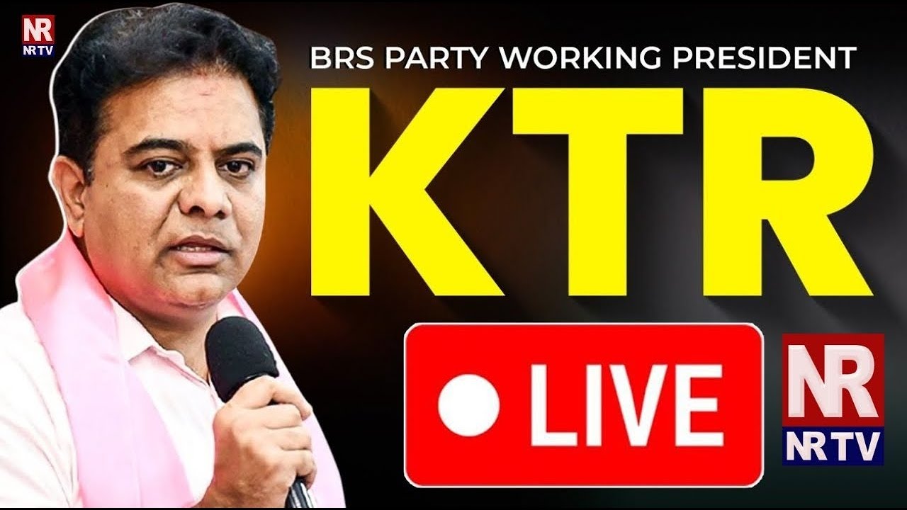 NRTV's Live BRS Working President KTR addressing the media at Telangana Bhavan