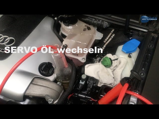 Selber Servo Öl tauschen wechseln spülen Beispiel Audi A4 