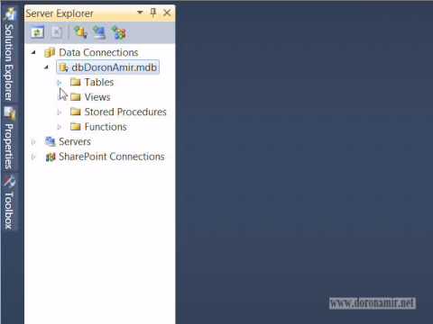 פתיחת קובץ מסד נתונים Microsoft Access  בעזרת Visual Studio
