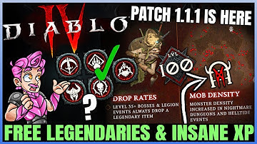 Diablo 4 - Patch 1.1.1 is INSANE - 50+ Million XP An Hour, MASSIVE Legendary Drop Rate & More!