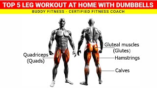 Top 5 | Leg Workout At Home With Dumbbells @BuddyFitness