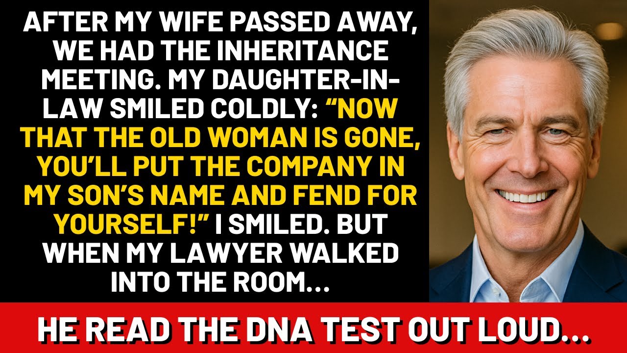 After my wife passed away, we had the inheritance meeting. My daughter-in-law smiled coldly: Now...