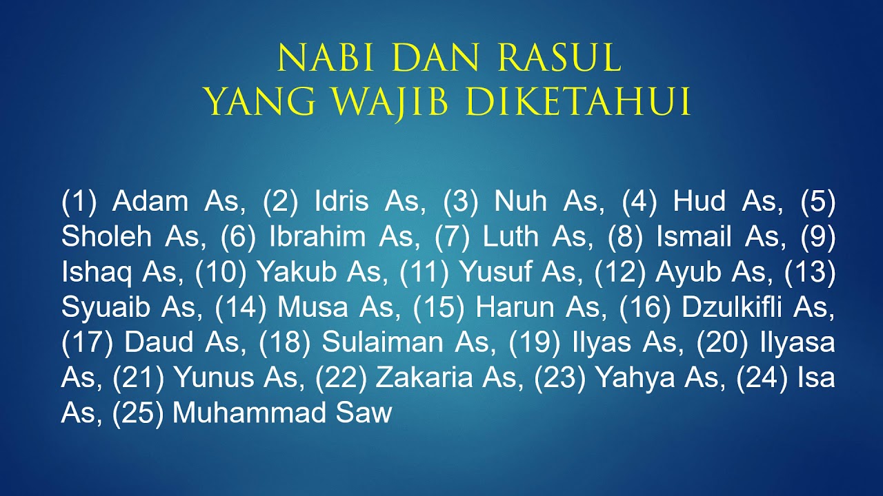 Mengenal Rasul Rasul Allah Youtube