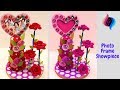 How to make heart shaped photo frame and showpieces - Best out of waste showpiece - Handmade craft