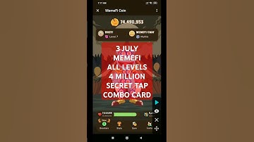 3 JULY SECRET CODE MEMEFI COIN - DAILY 4M MEMEFI COIN #hamsterkombat #tapswap #blum