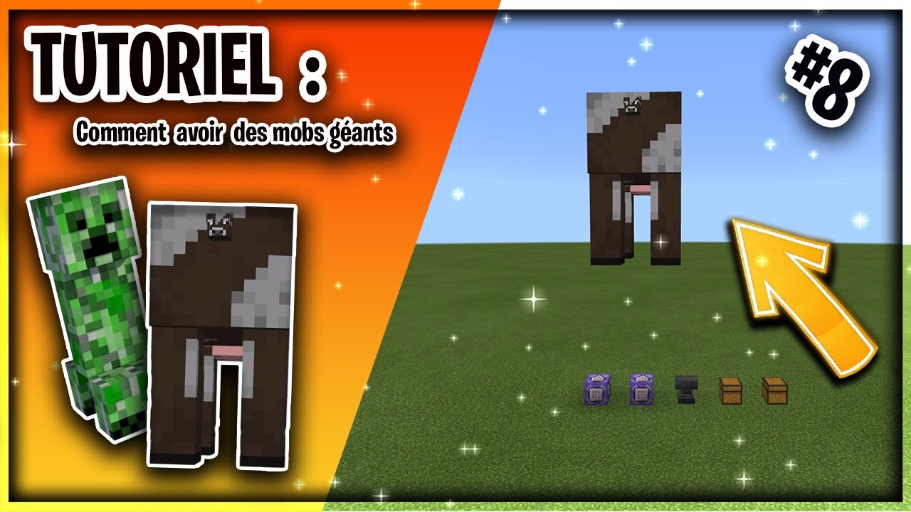 TUTO - COMMENT AVOIR DES MOBS GÉANTS SUR MINECRAFT - BEDROCK ! - YouTube