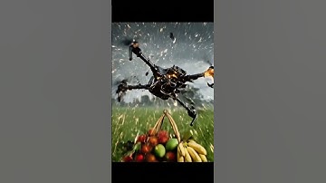 Drone Carrying Fruits Explodes in the Rain and Crashes into Rice Field #videodrone #short #shorts