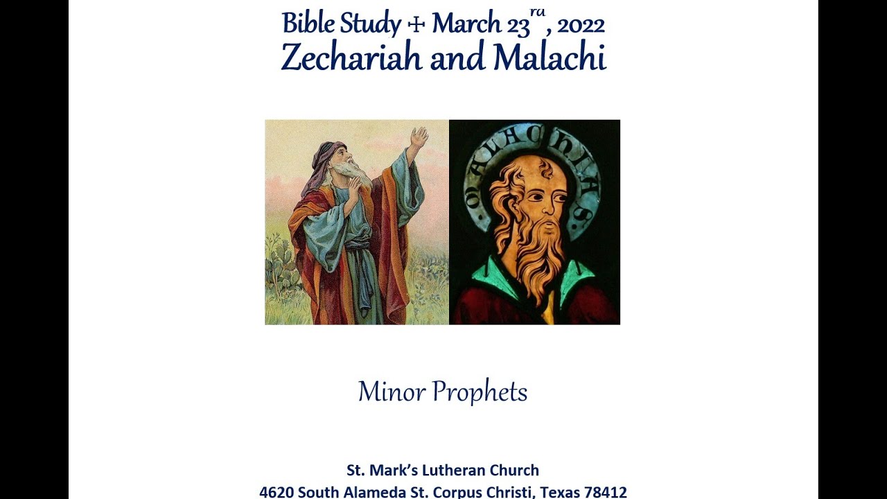 The Books of Zechariah and Malachi - Bible Study with Pastor Marcia ...