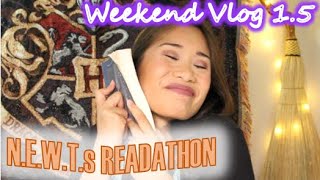 WEEKEND READING VLOG 1.5 (Sept 28-29/2019) - BOOK HAUL - N.E.W.T.s READATHON