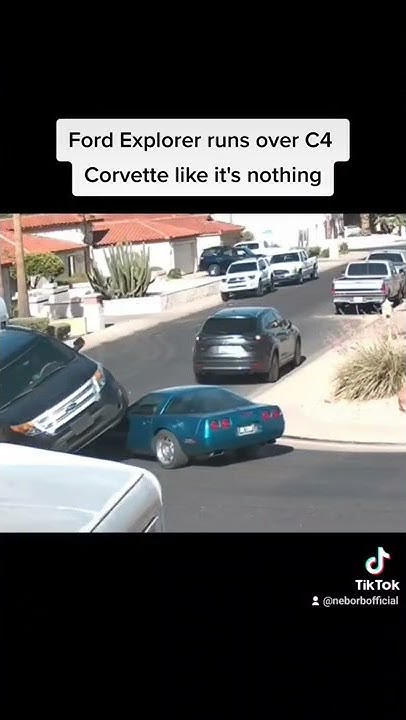 Ford Explorer Runs Over C4 Corvette like it's nothing. ps: tiktok