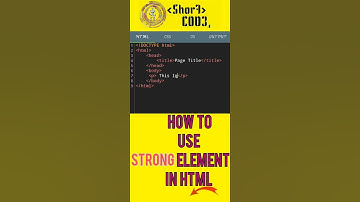 How to Write Storng Text In HTML / Beginners To Advanced Level / HTML #Shorts