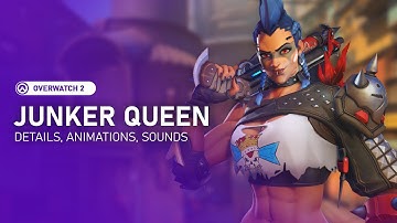 Overwatch 2 Junker Queen DETAILS, ANIMATIONS, SOUNDS, VOICE LINES | 4K