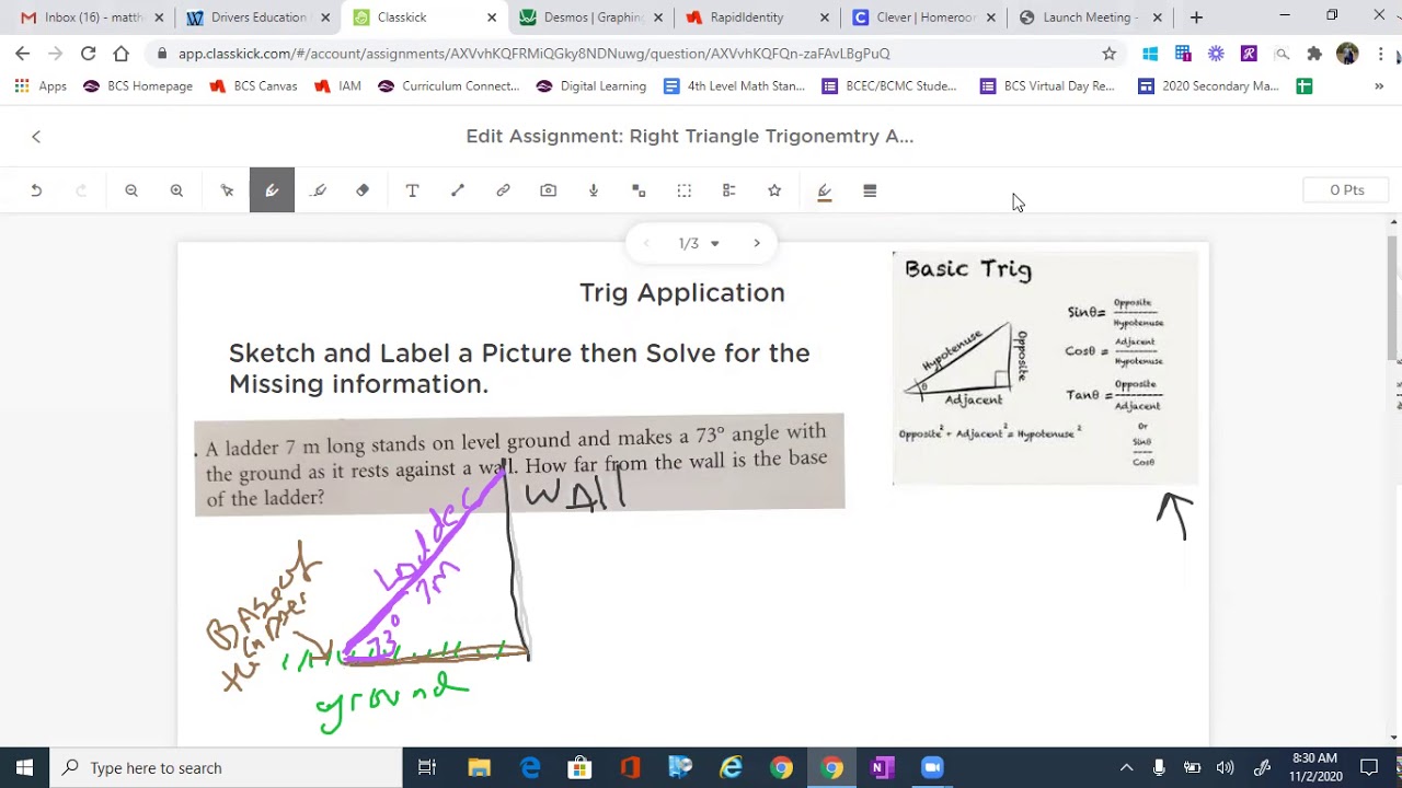 Right Triangle Trig and Ladder Leaning Against a Wall - YouTube