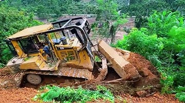Build Road Plantation Terraces With CAT D6R XL Bulldozer