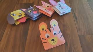Tiger hand puppet for kids | Easy paper puppet with movable mouth