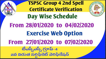 TSPSC Group-IV 2nd Spell Certificate Verification Day Wise Schedule & Web Options
