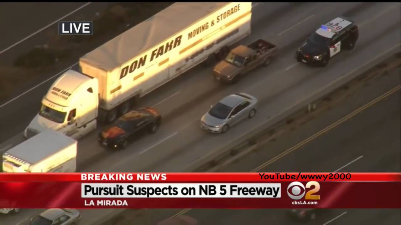 Los Angeles Police Wild Chase 3 Suspects In Custody In Downey (Dec 18 ...