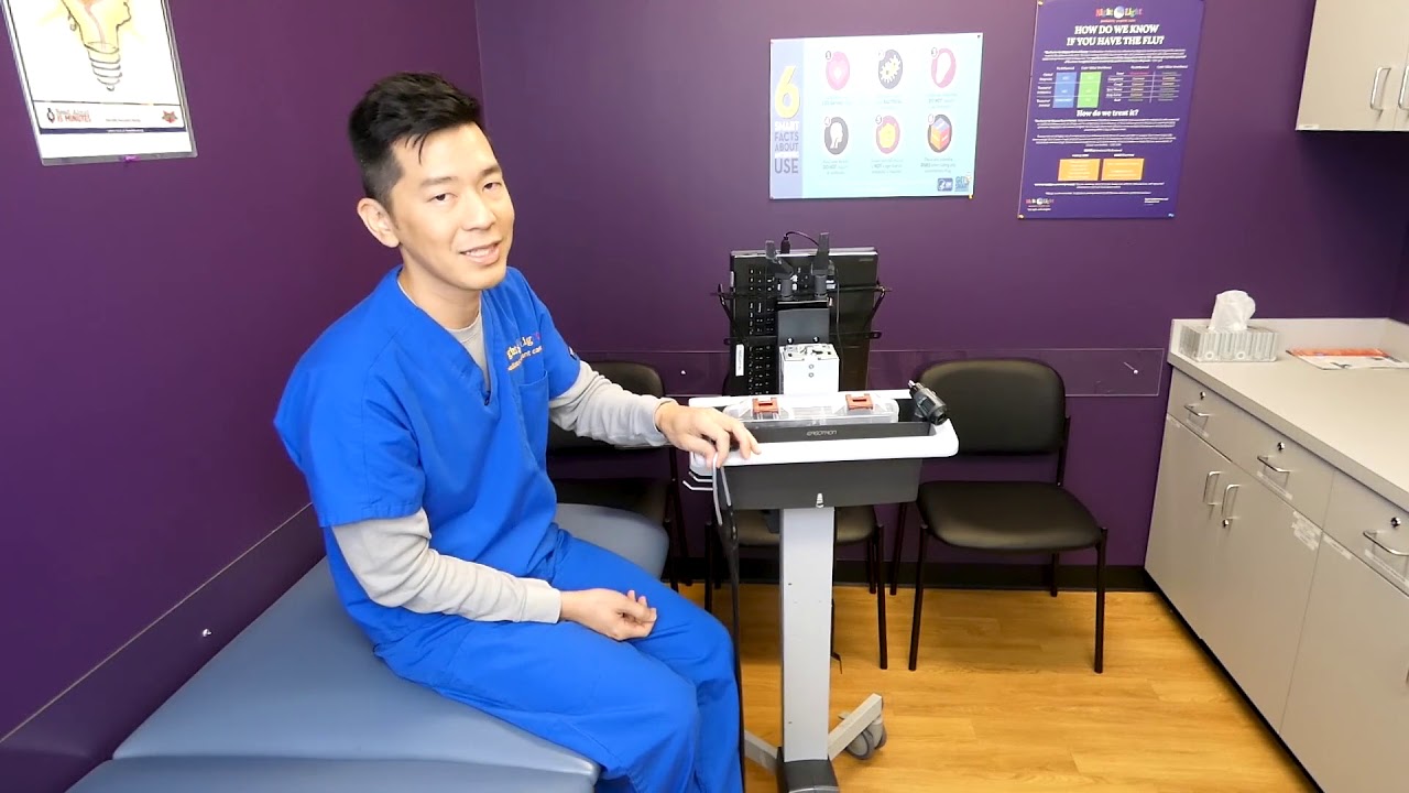 Dr Chu demonstrates what type of Medical Equipment is used at NightLight