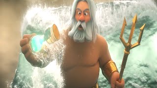 Angry Poseidon tries to wipe the humanity with Tsunami Animated movie explained in Hindi