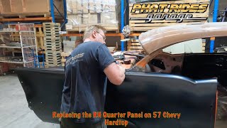 57 Chevy Hardtop  RH Quarter panel replacement