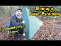 Le Montage Tarp - Pyramide  (Avec un Tarp de 3x3 m)