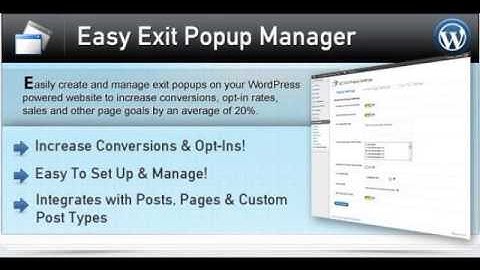 Preview Easy Exit Popup Manager for WordPress
