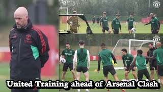 Man United Back to Carrington with ten hag Non Stop Drill to Clash Arsenal .Man United training