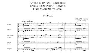 [Score] Early Hungarian Dances from the 17th Century  Ferenc Farkas (for wind quintet)