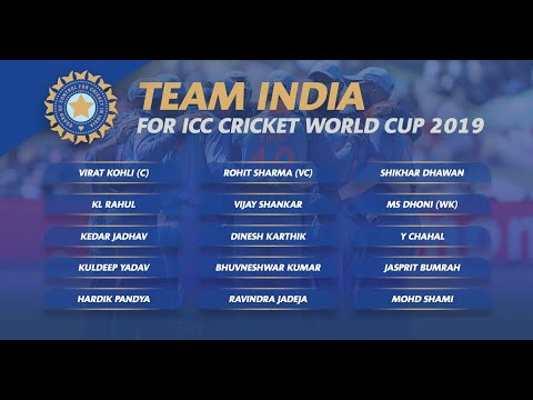 India Squad ICC Cricket World Cup 2019 Live | World Cup Team Announced Karthik, Rahul, Shankar