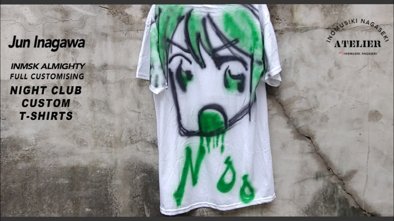 CUSTOM | JUN INAGAWA SPRAY CUSTOM ON TSHIRTS - YouTube