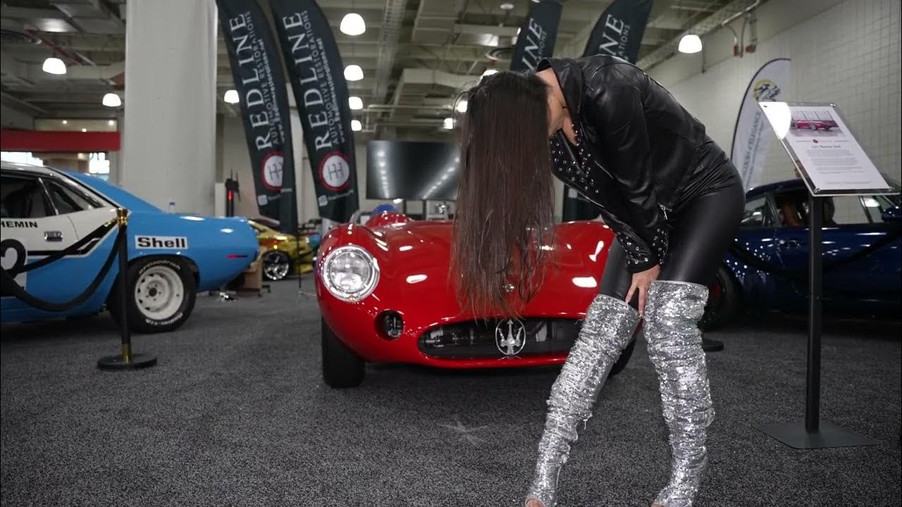 pretty girl model at the auto car show Javits center new designs YouTube