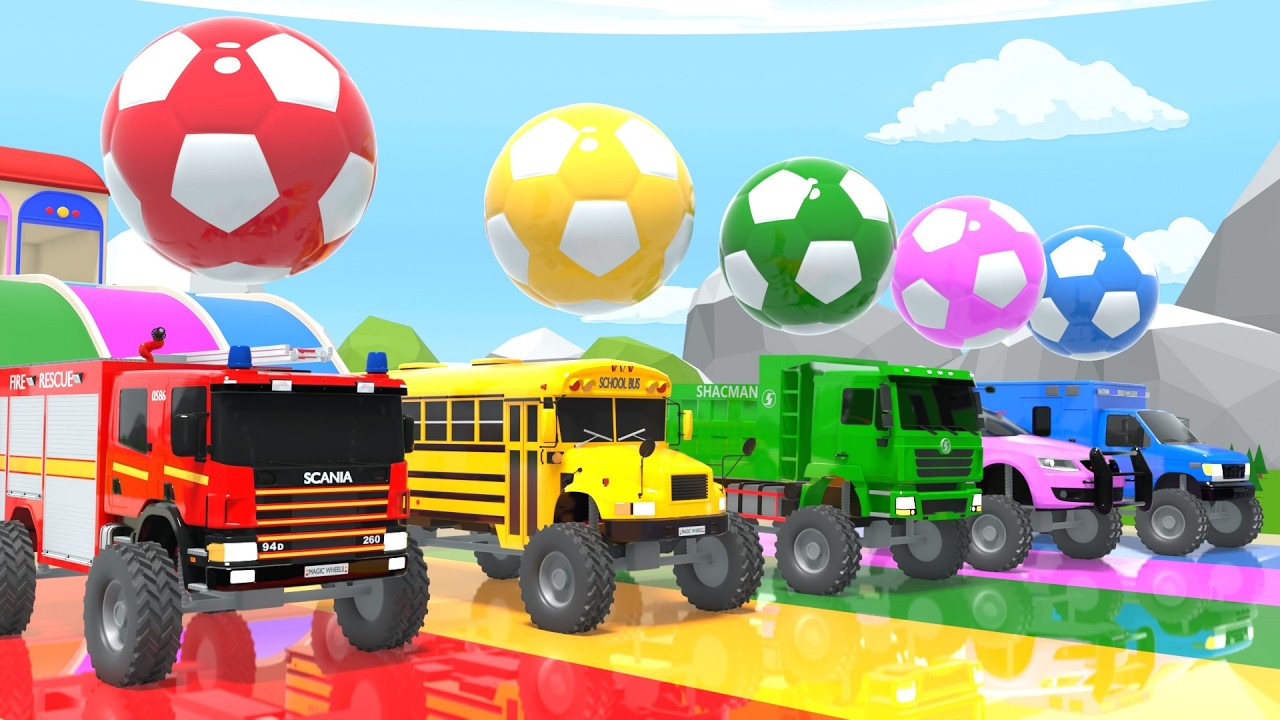 Pallone da calcio colorato – Dieci nel letto, filastrocche per bambini e canzoni per bambini