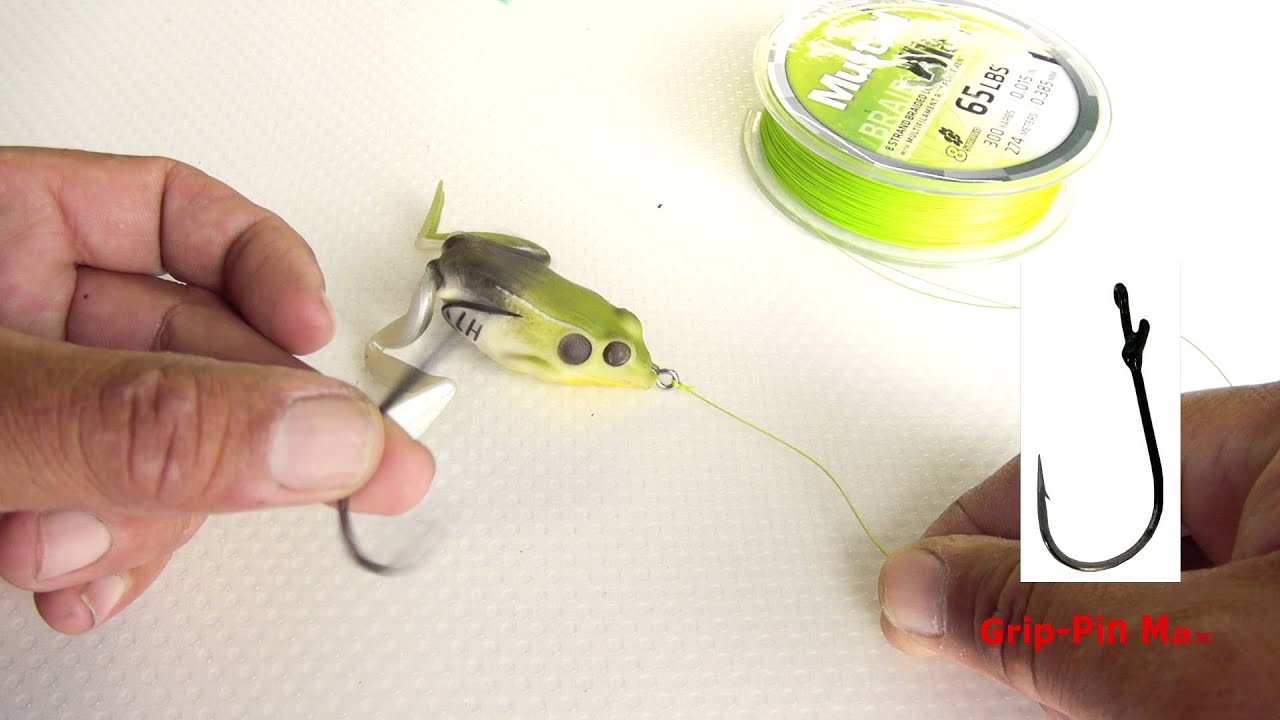 Mustad How to: Palomar Knot using the Grip Pin Max ulimate flipping hook 
