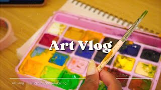 ART VLOG 👩🏾‍🎨🎨 | I RUINED MY HIMI GOUACHE ART SET + Cleaning up my gouache set